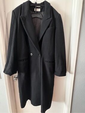 Vintage Casual Corner Black Wool Trench Coat